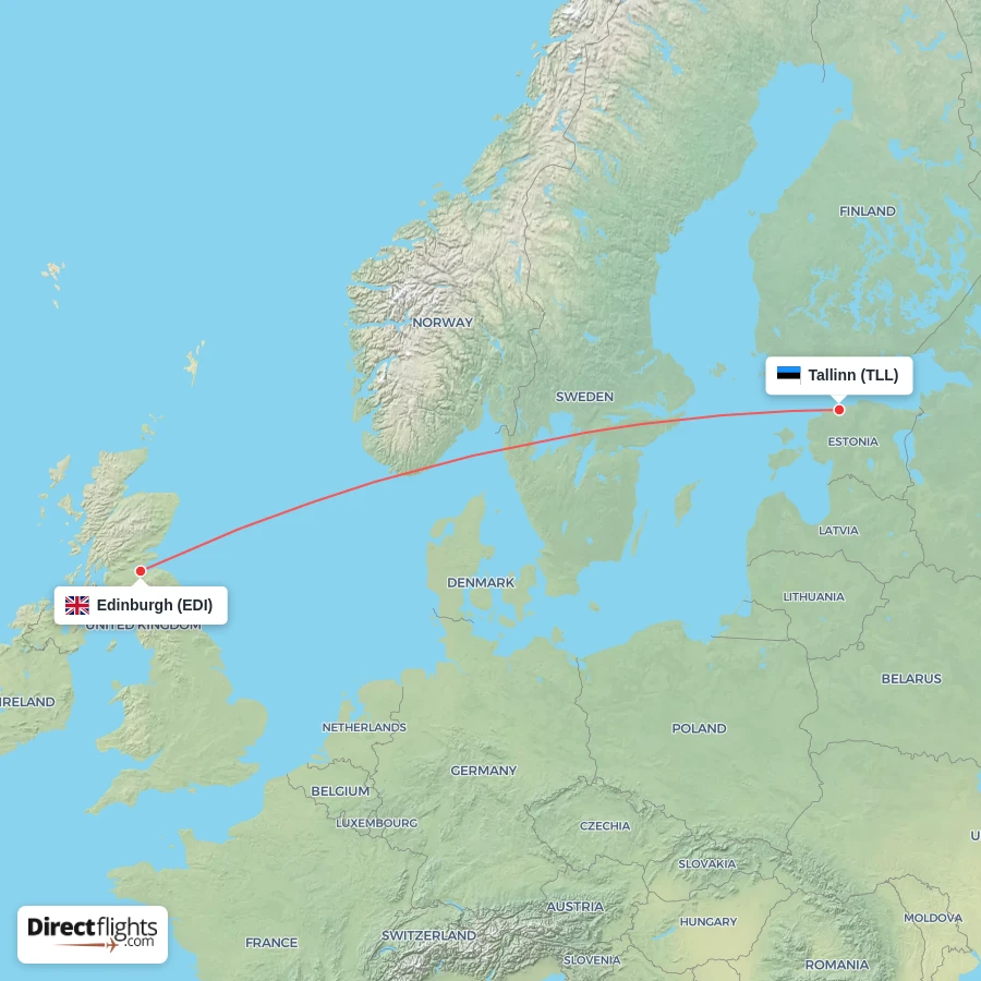 EDI - TLL route map