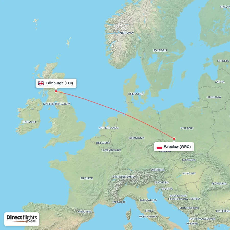 EDI - WRO route map