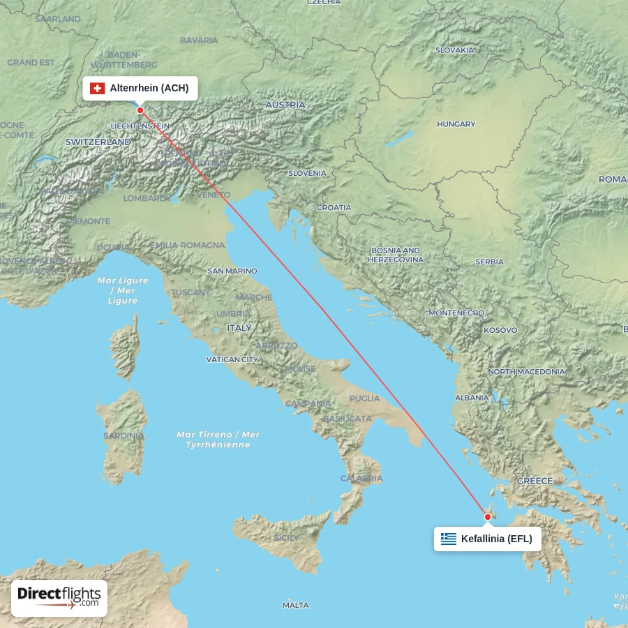 EFL - ACH route map