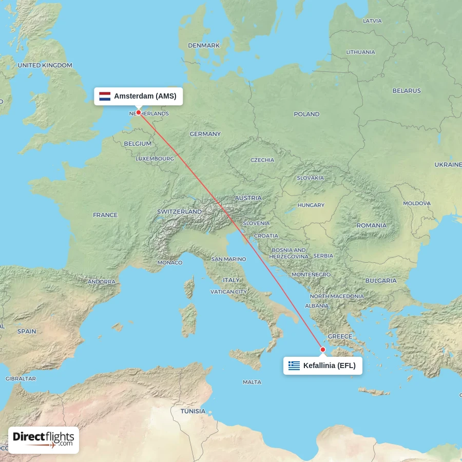EFL - AMS route map