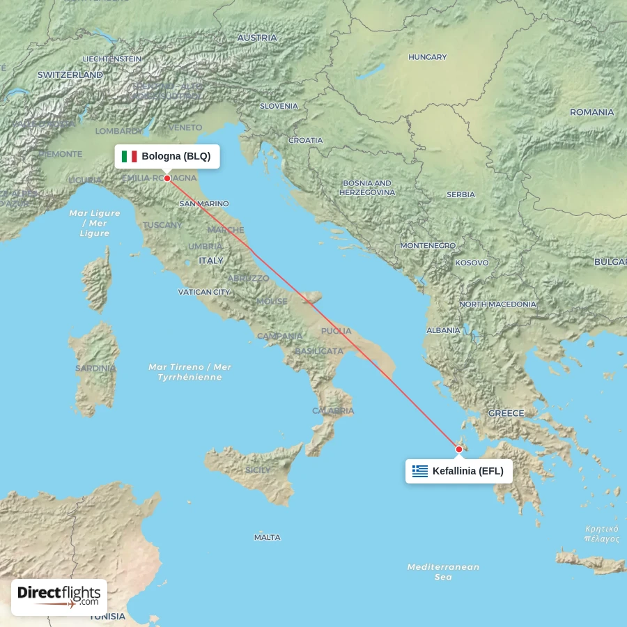 EFL - BLQ route map