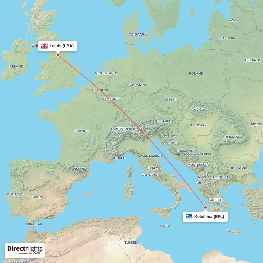 EFL - LBA route map