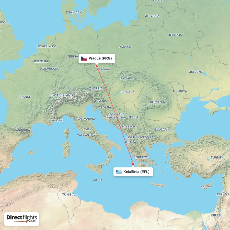 EFL - PRG route map