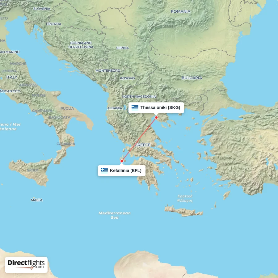 EFL - SKG route map
