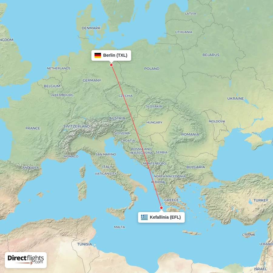 EFL - TXL route map