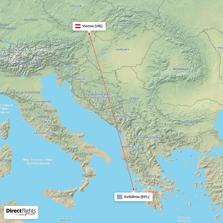 EFL - VIE route map