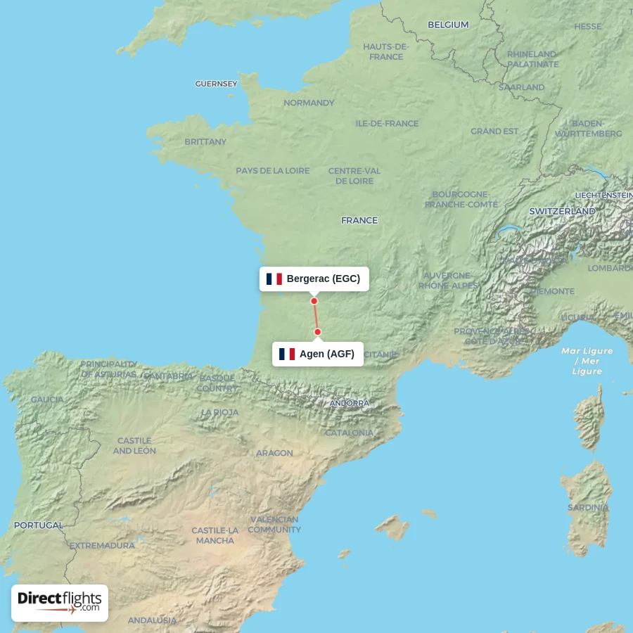 EGC - AGF route map