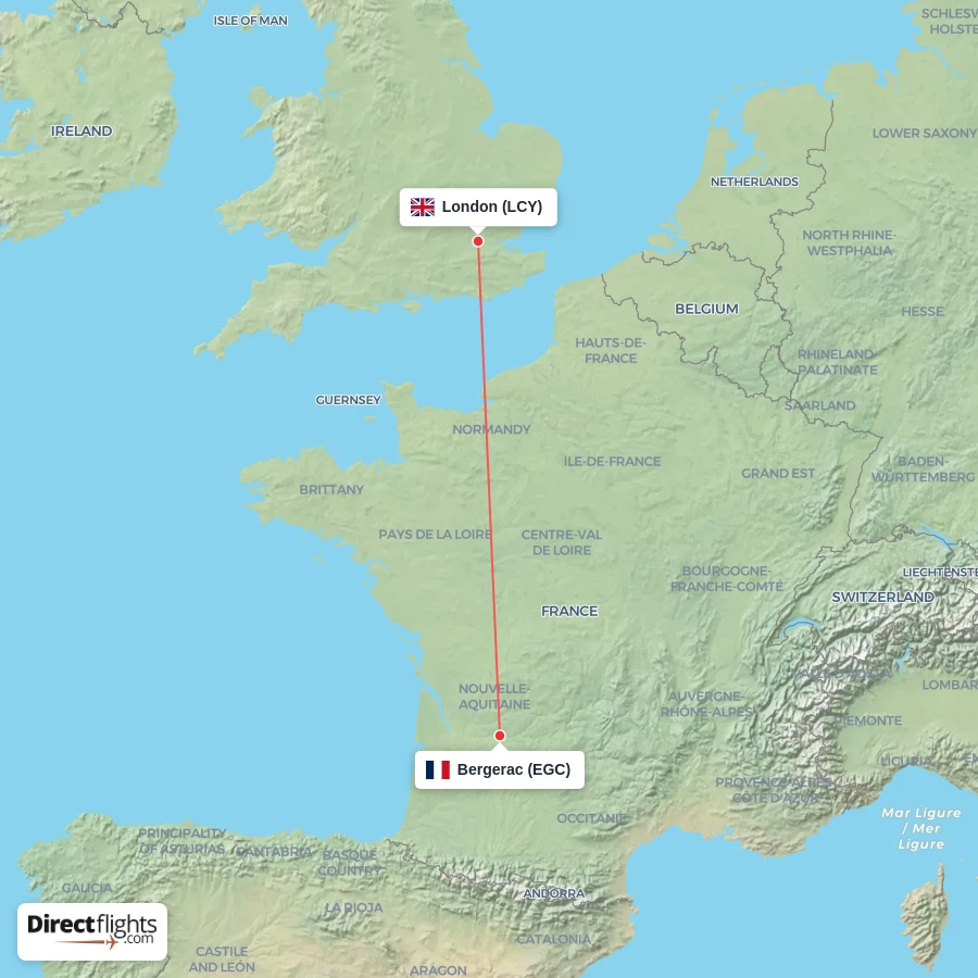 EGC - LCY route map