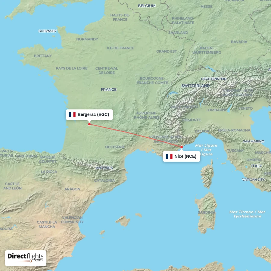 EGC - NCE route map