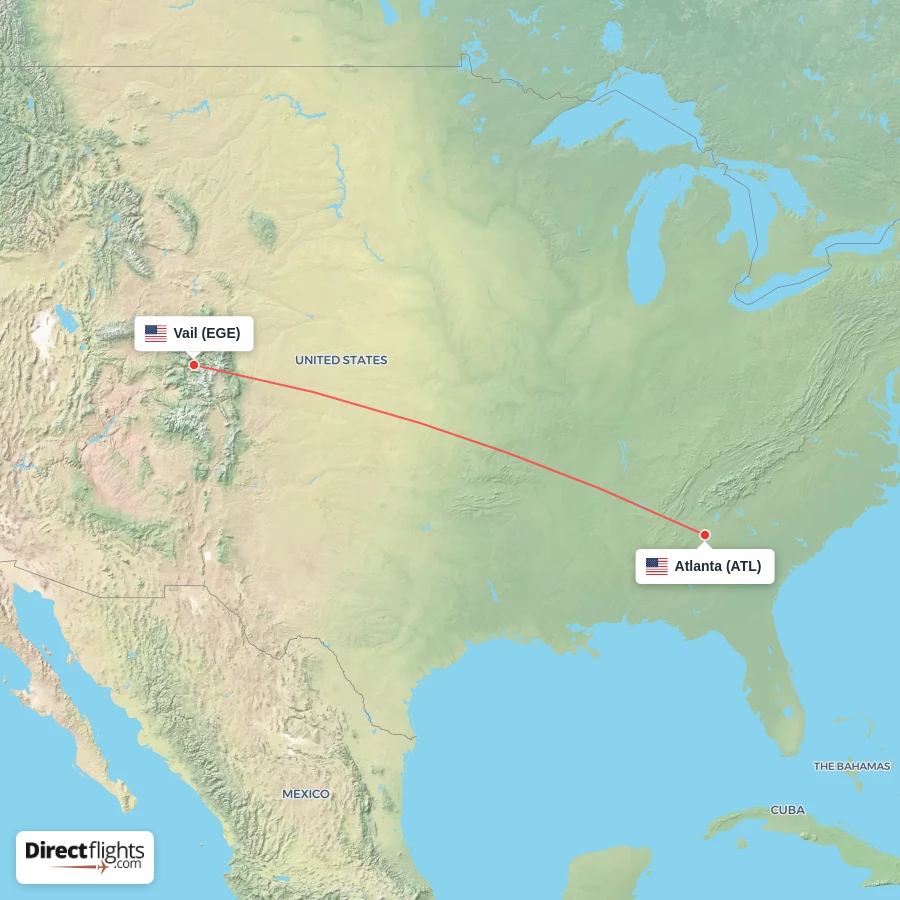 EGE - ATL route map