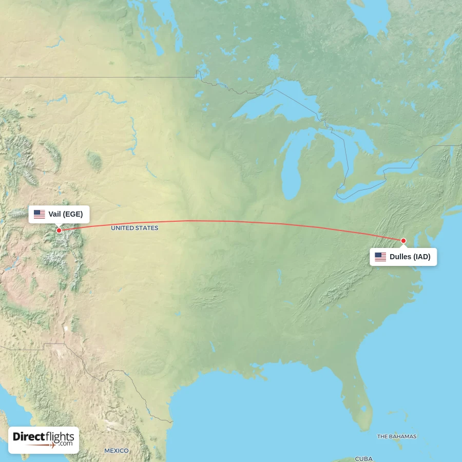 EGE - IAD route map