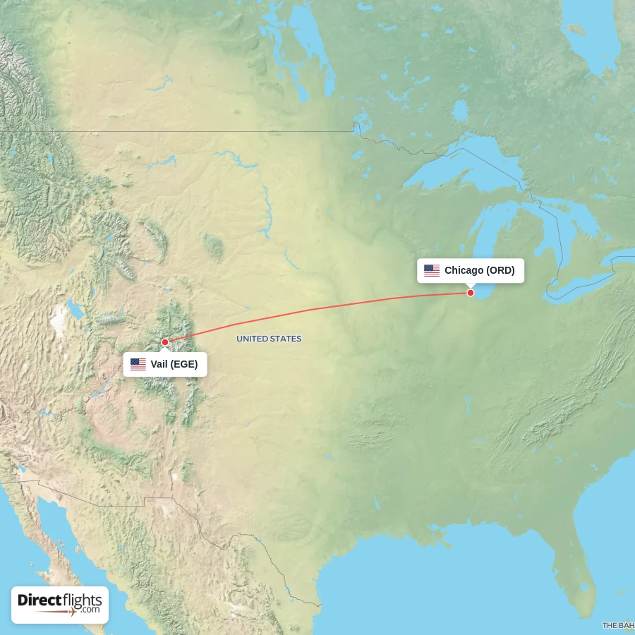 EGE - ORD route map