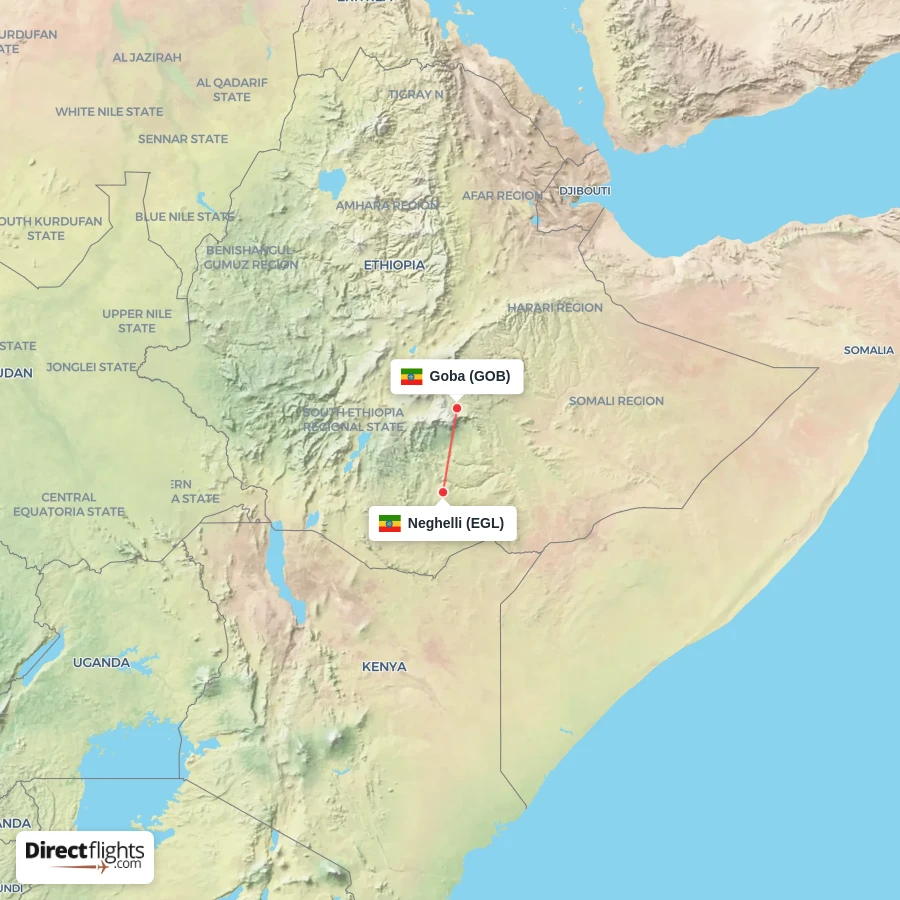 EGL - GOB route map
