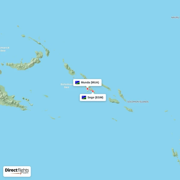 Sege - Munda direct flight map
