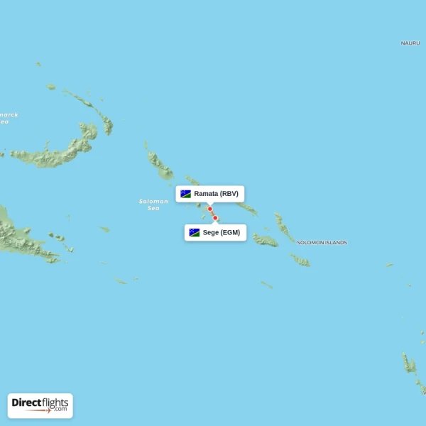 Sege - Ramata direct flight map