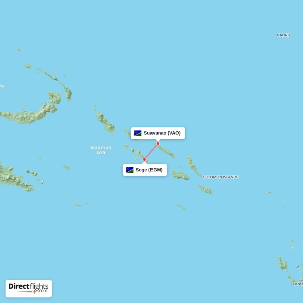 Sege - Suavanao direct flight map