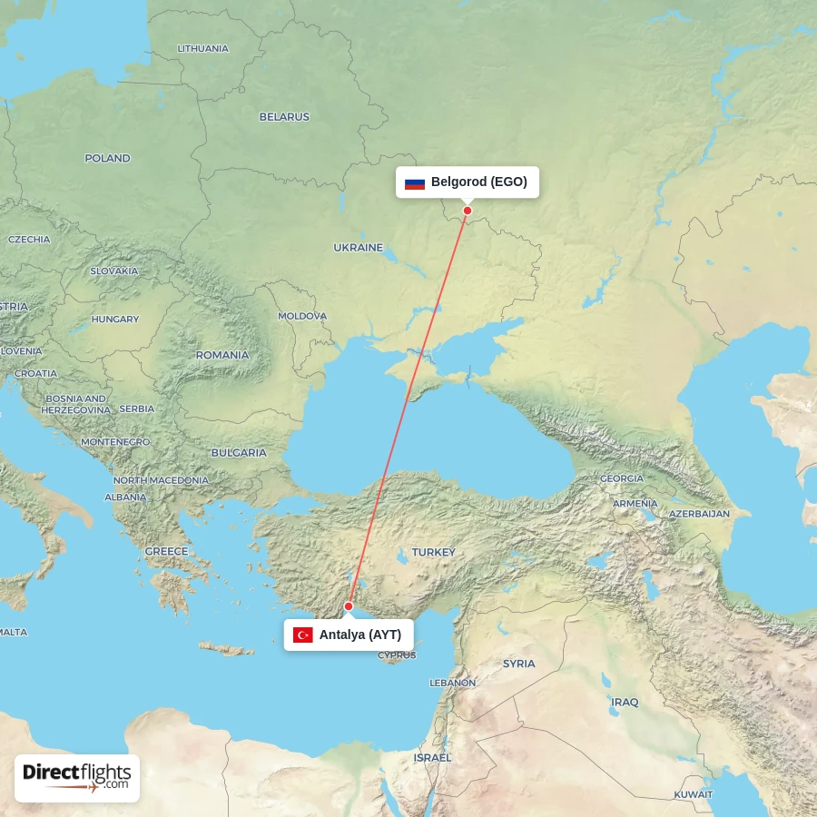 EGO - AYT route map