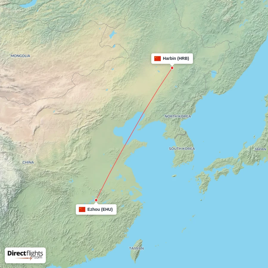 EHU - HRB route map