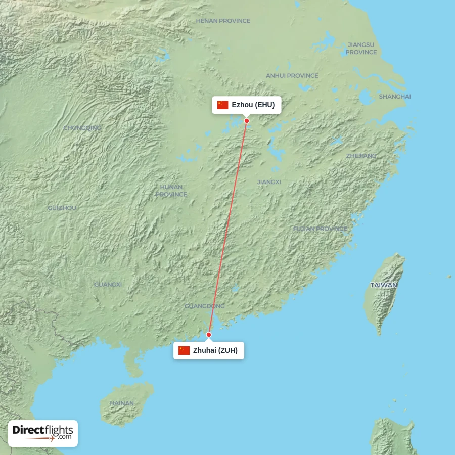 EHU - ZUH route map