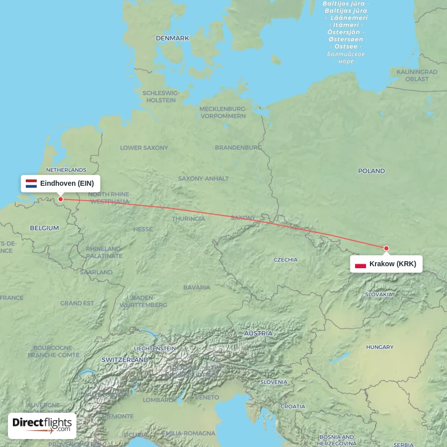 EIN - KRK route map