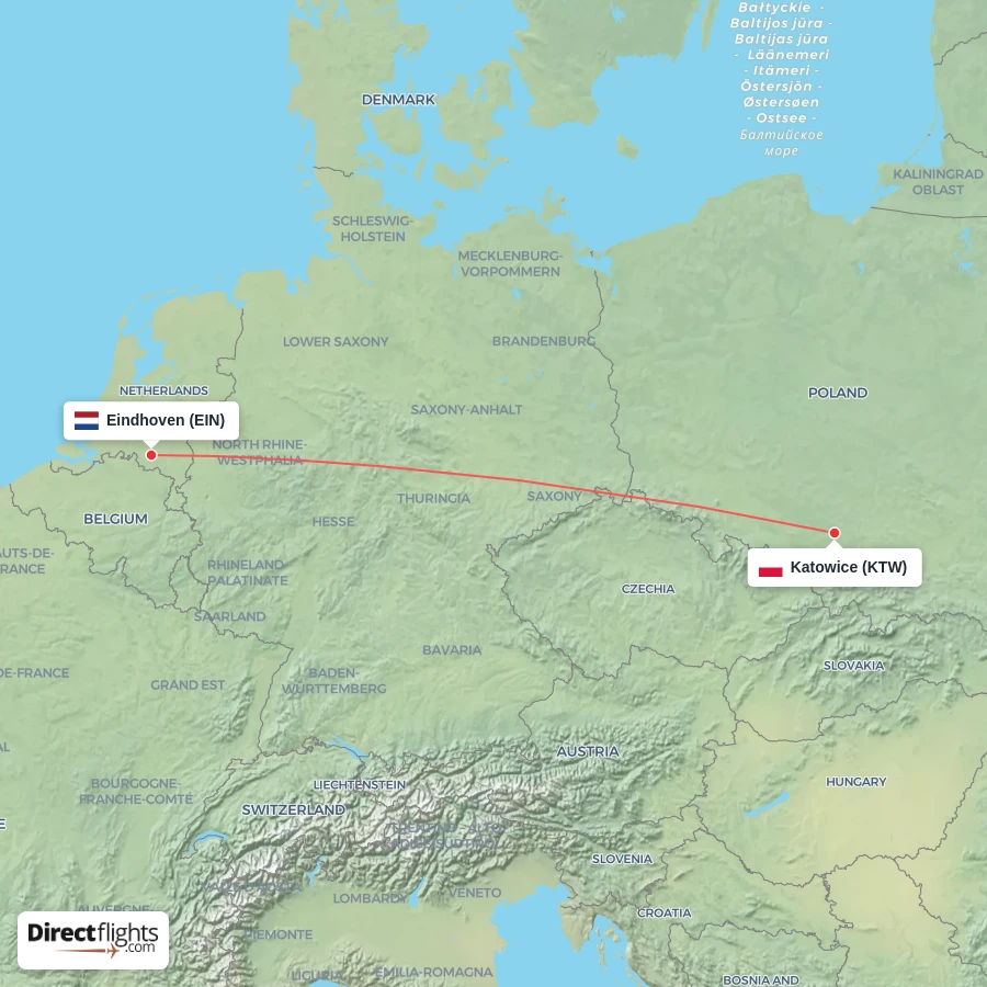 EIN - KTW route map