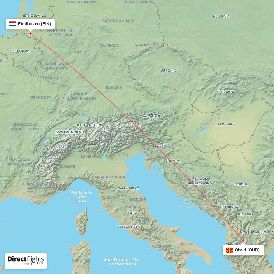 EIN - OHD route map