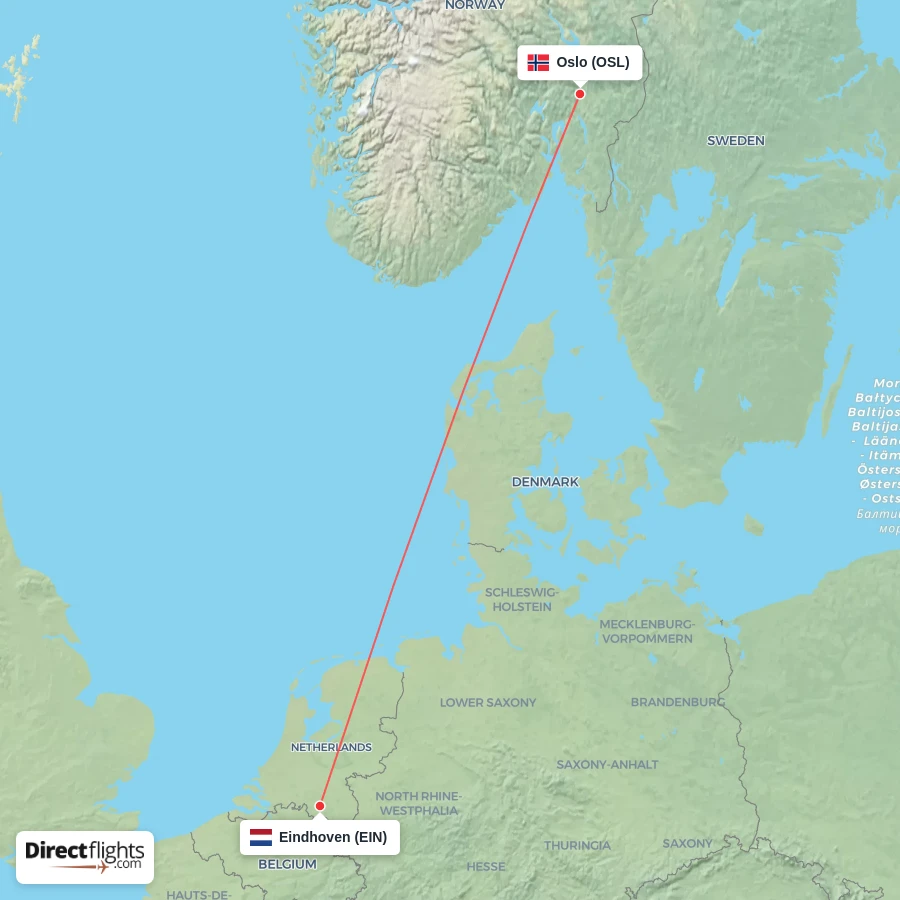 EIN - OSL route map
