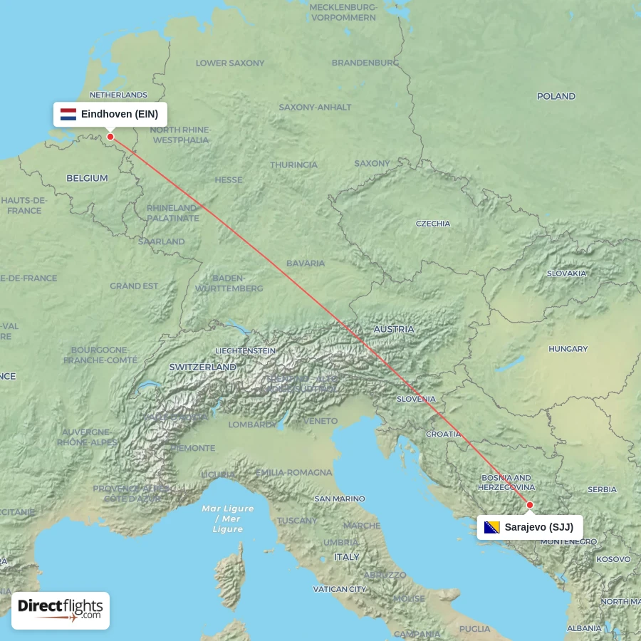 EIN - SJJ route map