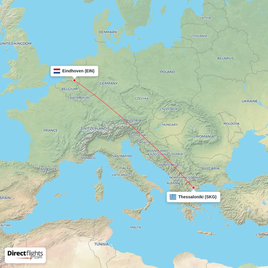EIN - SKG route map