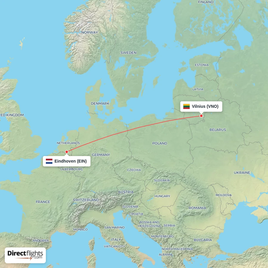 EIN - VNO route map