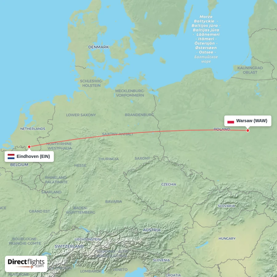 EIN - WAW route map
