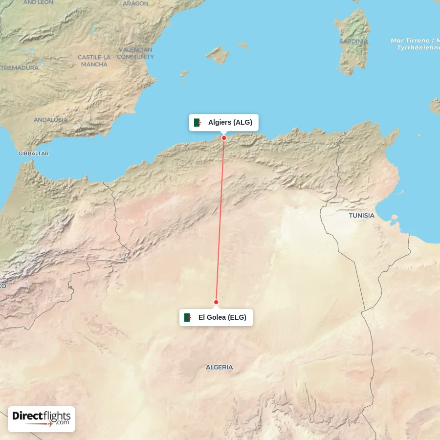 ELG - ALG route map