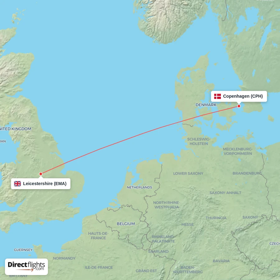 EMA - CPH route map