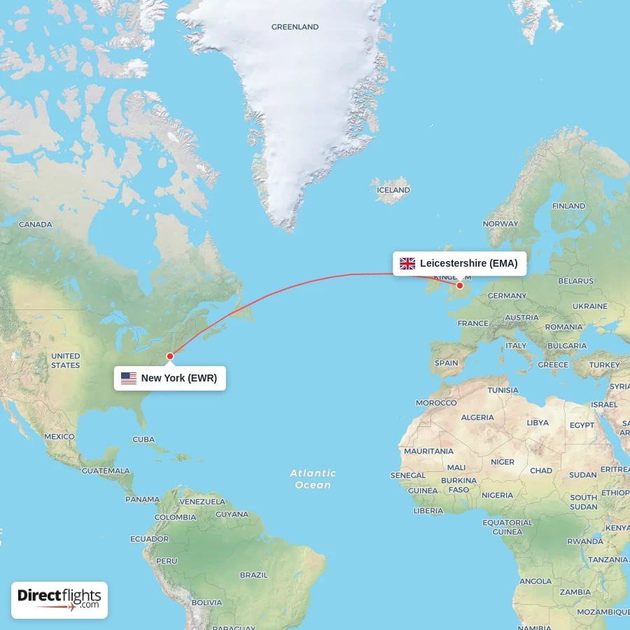 EMA - EWR route map