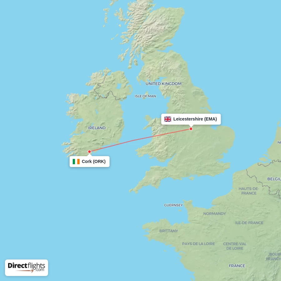 EMA - ORK route map