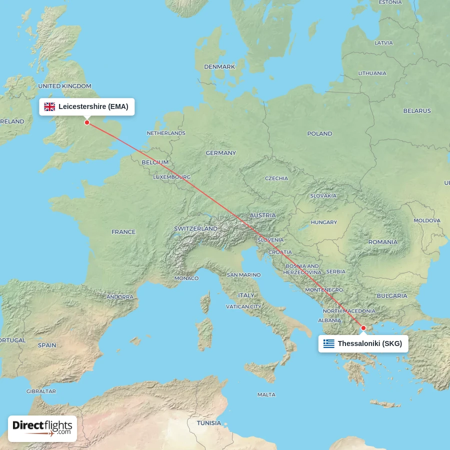 EMA - SKG route map