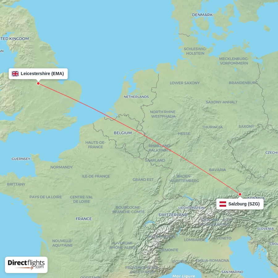 EMA - SZG route map