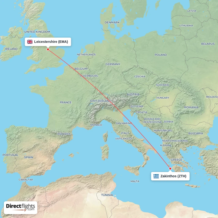EMA - ZTH route map