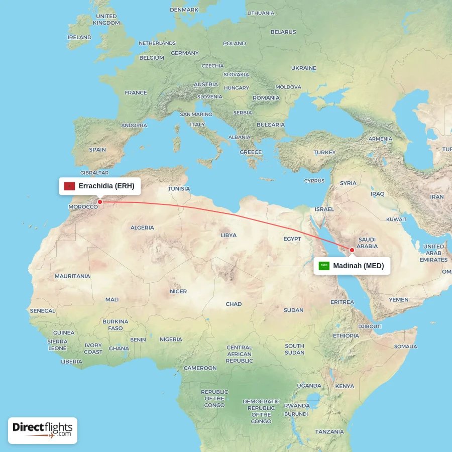ERH - MED route map