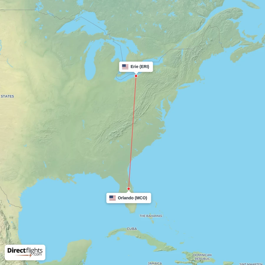 ERI - MCO route map
