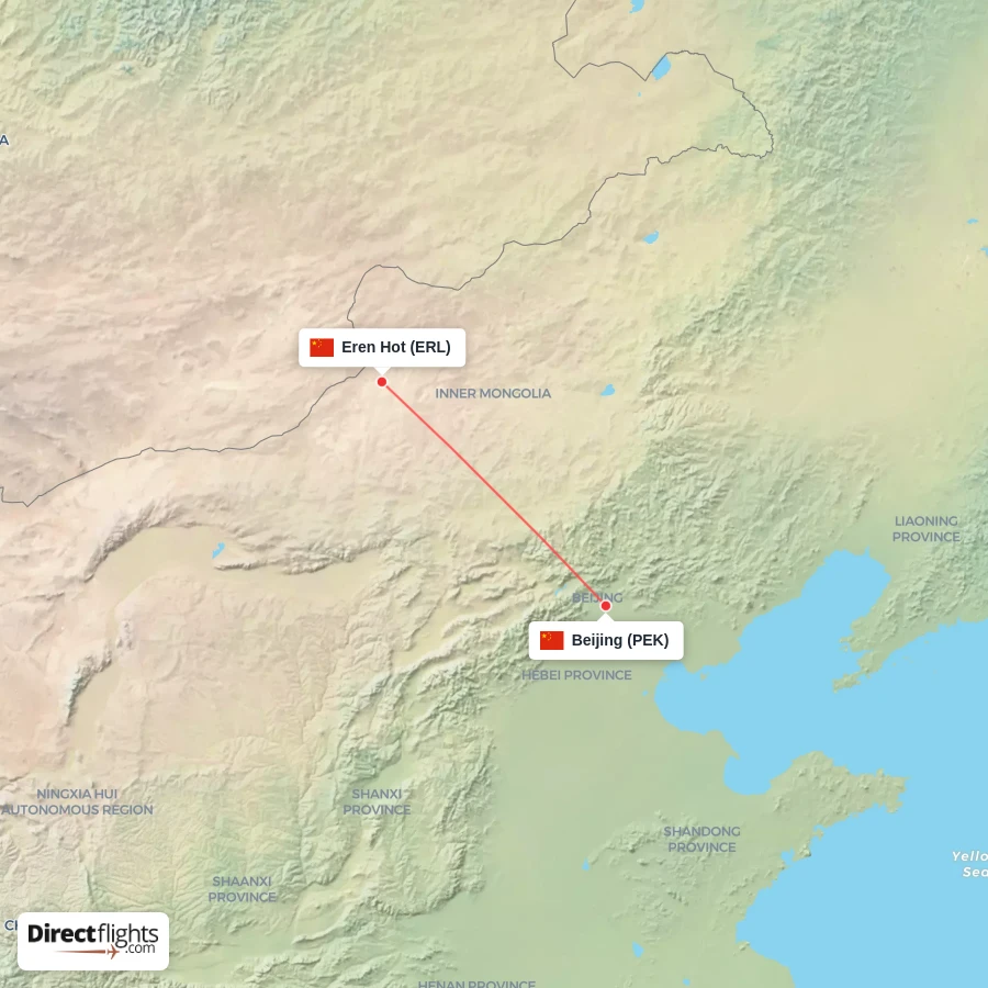 ERL - PEK route map