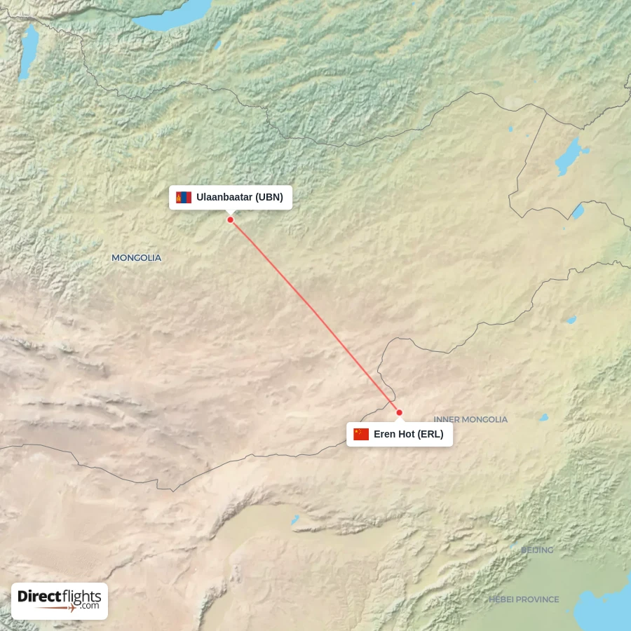 ERL - UBN route map