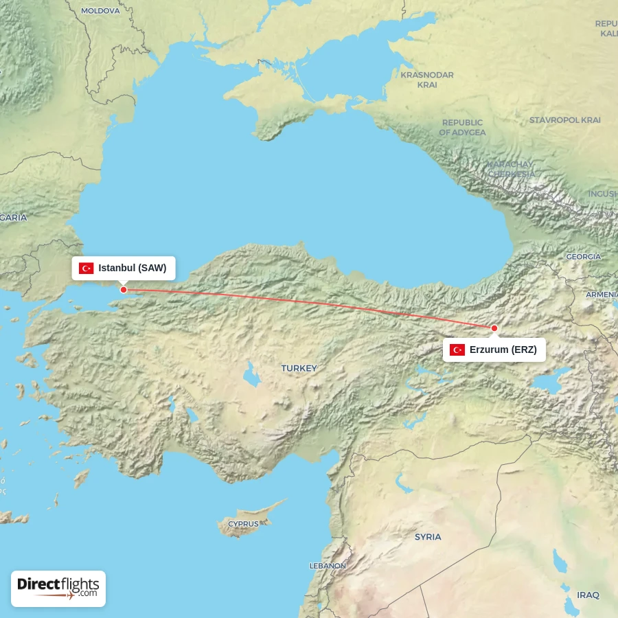 ERZ - SAW route map