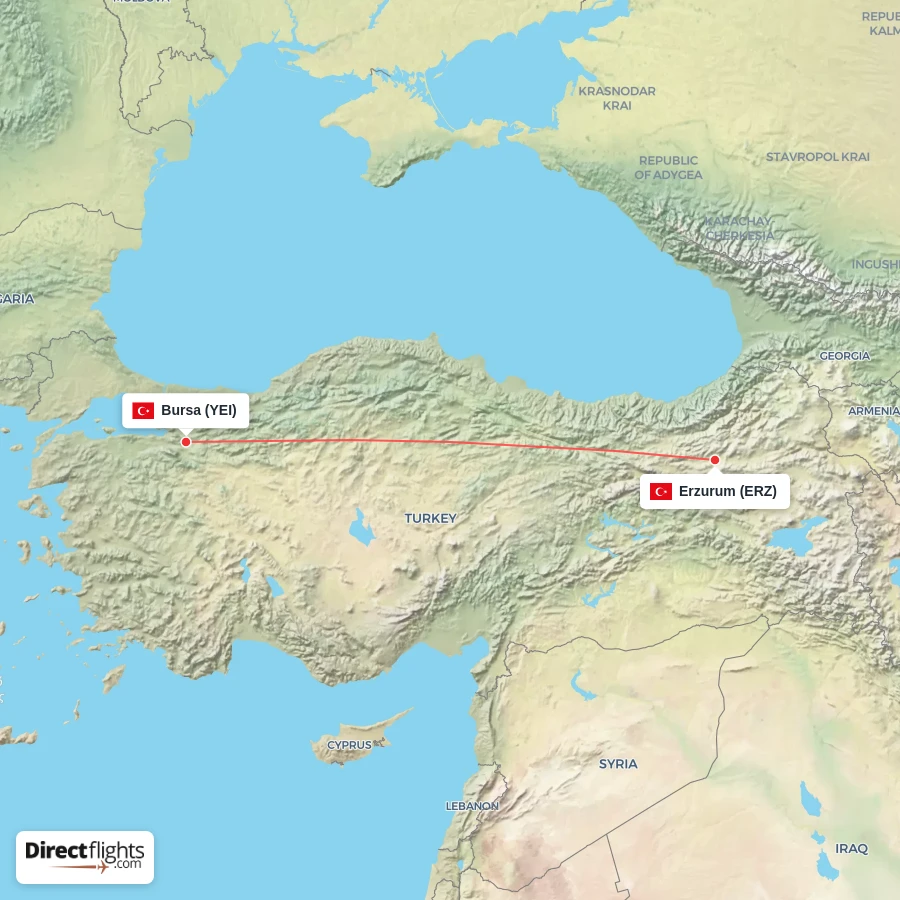 ERZ - YEI route map