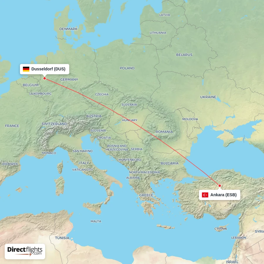 ESB - DUS route map