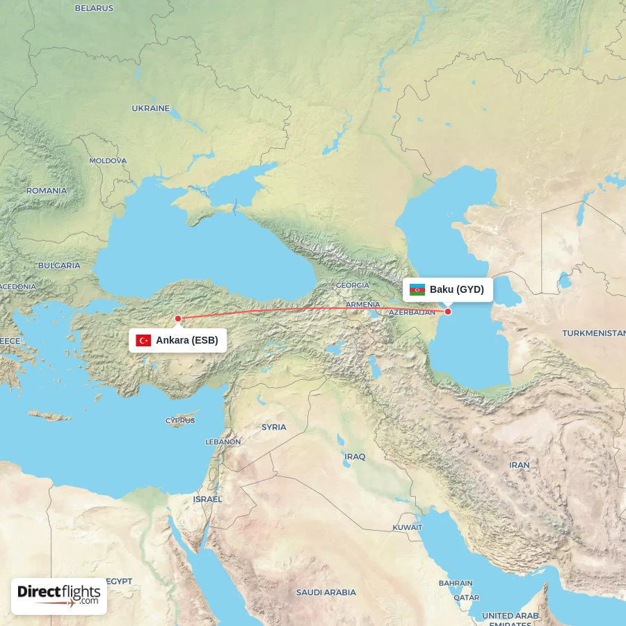 ESB - GYD route map