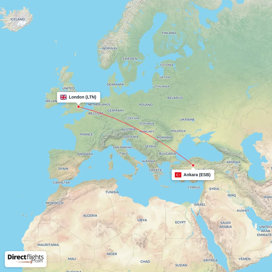 ESB - LTN route map
