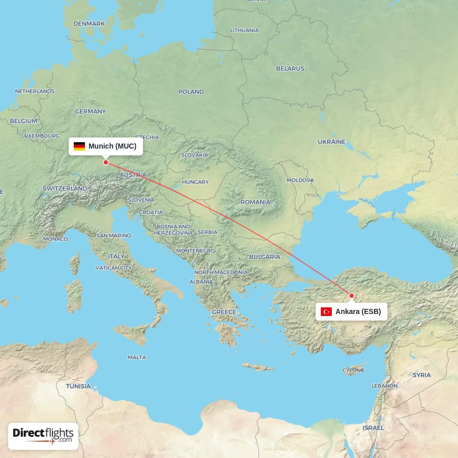 ESB - MUC route map