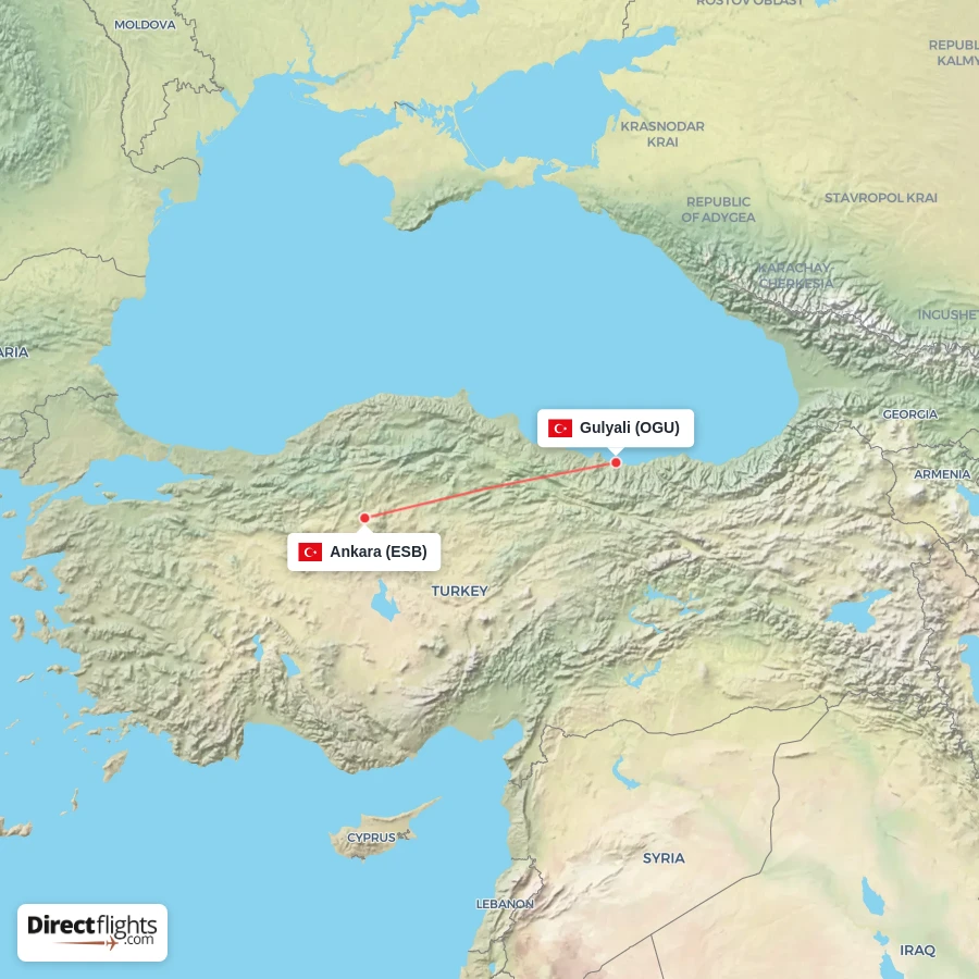 ESB - OGU route map