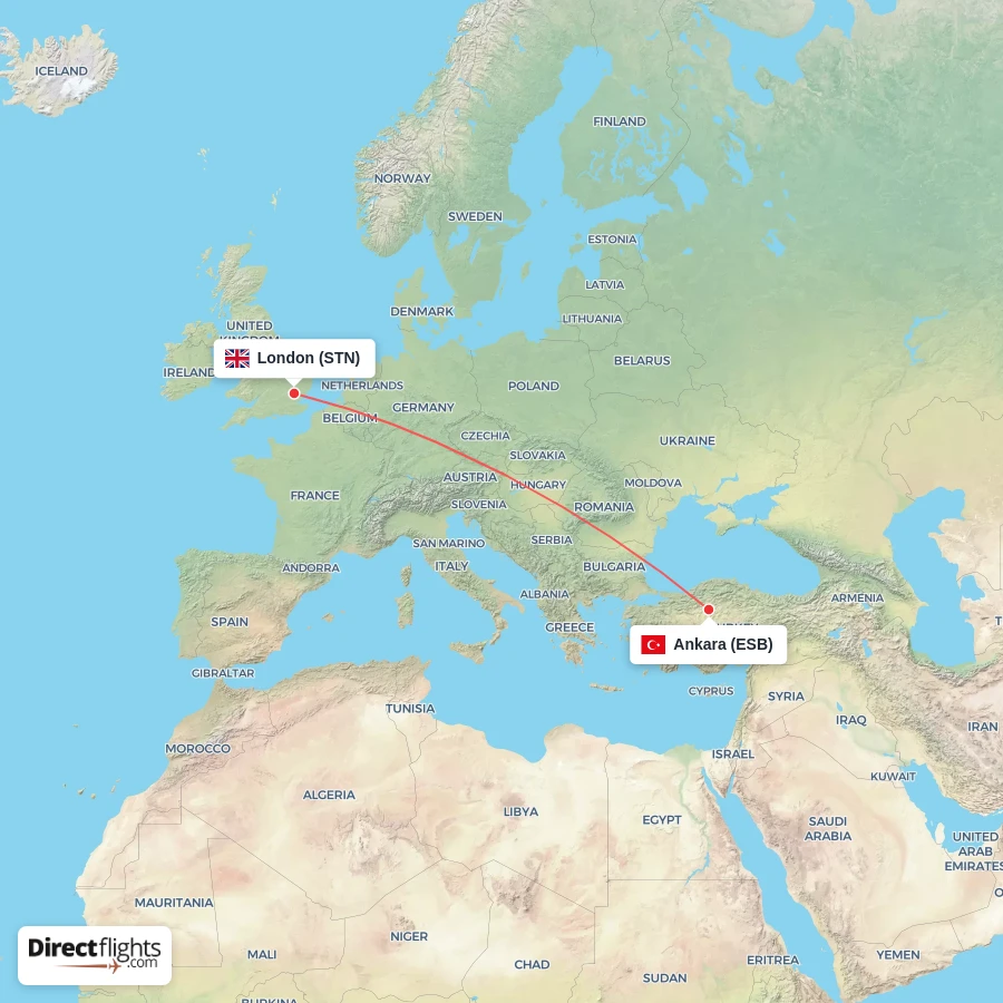 ESB - STN route map